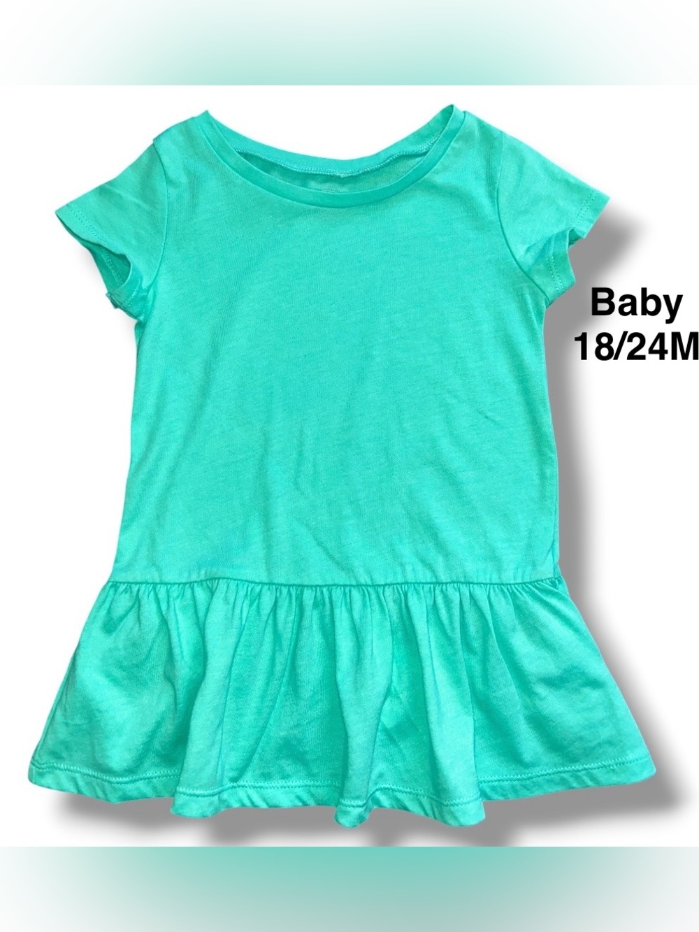 Old Navy Girls' Teal Short Sleeve Peplum Tee - size 18-24 Months